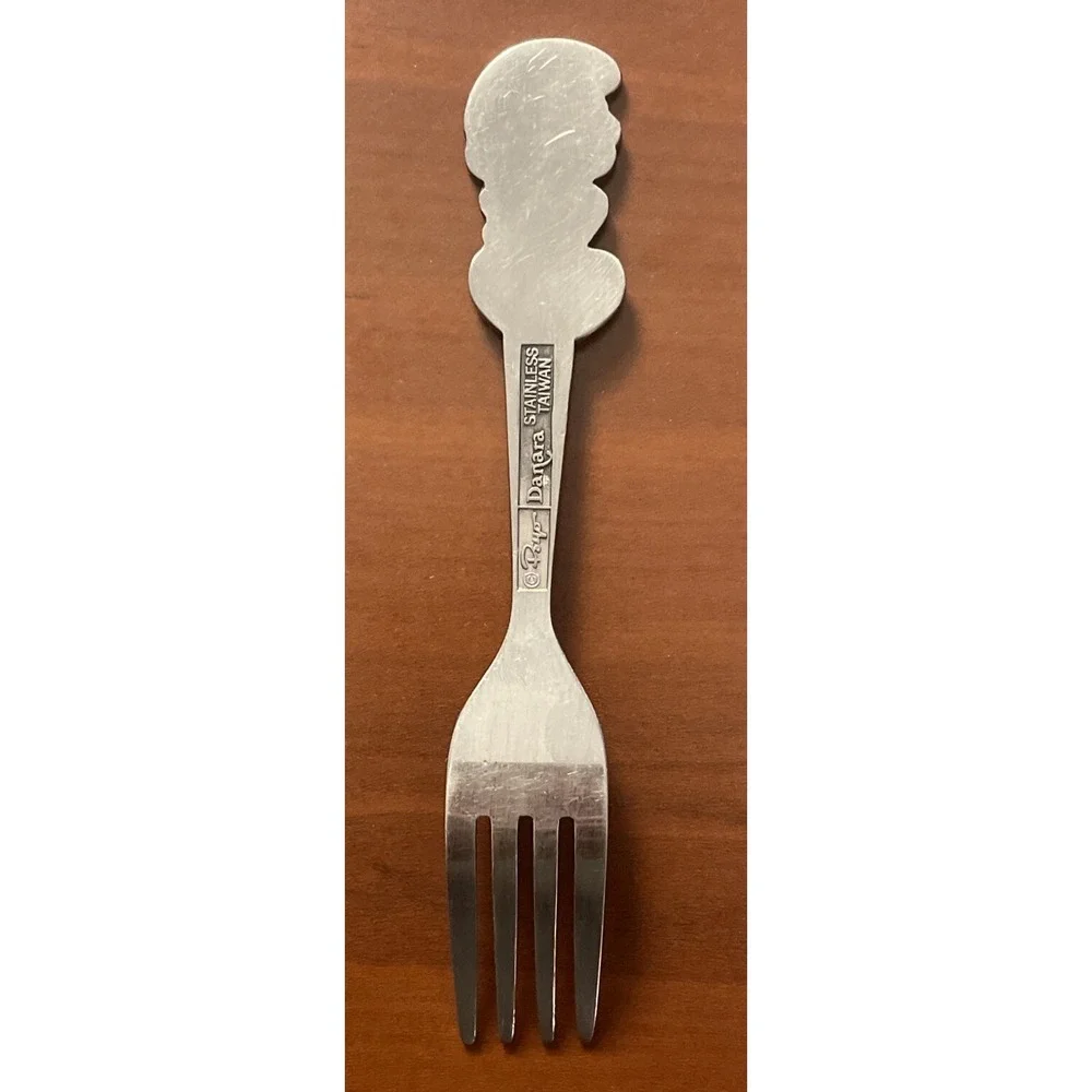 Vintage Smurfs  Baby / Child Fork - Stainless Steel - by Peyo Danara